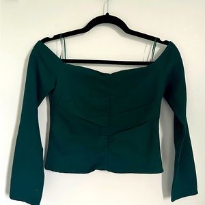 Abercrombie & Fitch Dark Green off the shoulder Blouse
